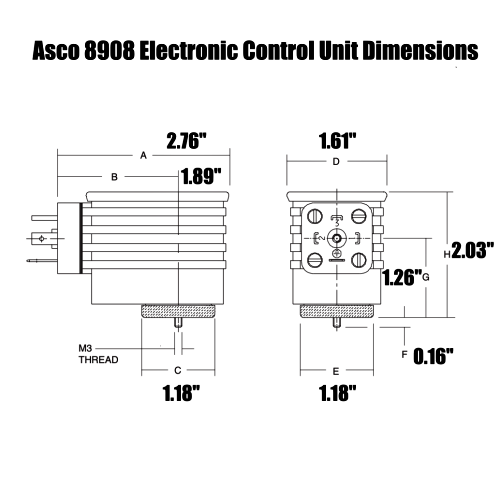Asco Series 8908 Electronic Control Unit for Posiflow 8202 Solenoid Valves