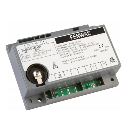 Fenwal 35-605501-001 Microprocessor-Based Direct Spark Ignition Control Module 24VAC Standard Noryl Grey Enclosure Single TFI Remote Flame Sense 4-Second Trial