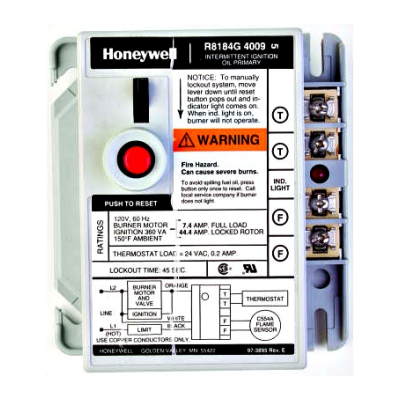 Honeywell R8184G4066 Protectorelay Oil Burner Control with 15 second safety timing