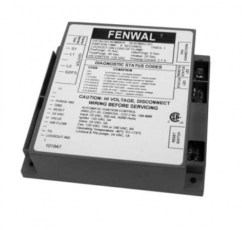 Fenwal 35-679655-551 Microprocessor-Based Proven Hot Spark Igniter Control with Combustion Blower Relay Manual Reset 3 TFI Local Sense Recycle On Flame Loss 4-Seconds 15-Second Prepurge 15-Second Interpurge 30-Second Postpurge (Full Time Power)